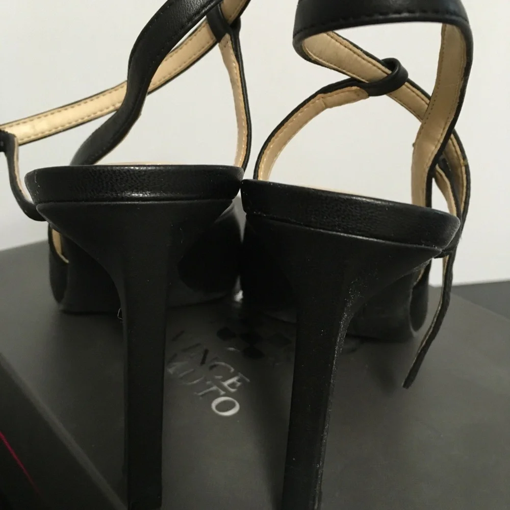 Vince Camuto Sarlota Black Strappy Heels - Picture 4 of 6